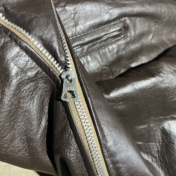 Vintage 60s Beau Breed Brown Cafe Racer Leather Jacket - Picture 3 of 6